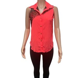 Gold Saint Huang Women Sleeveless Top Orange Size XL